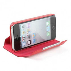 Etui cuir 360 rouge pour iPhone 5