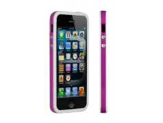 BUMPER LUXE mauve et blanc pour iPhone 5