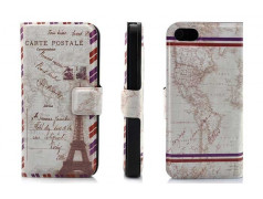 Etui cuir PARIS portefeuille pour iPhone 5