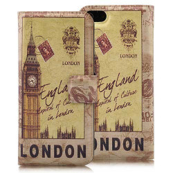 Etui cuir LONDON portefeuille pour iPhone 5