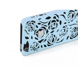 Coque ROSE 3D bleue pour iPhone 5