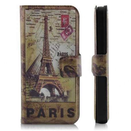 Etui cuir PARIS 2 portefeuille pour iPhone 5