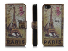Etui cuir PARIS 2 portefeuille pour iPhone 5