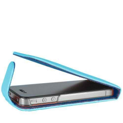 Etui cuir bleu pour Iphone 5