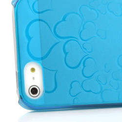 Coque HEART bleue pour iPhone 5