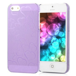 Coque HEART mauve pour iPhone 5