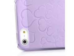 Coque HEART mauve pour iPhone 5