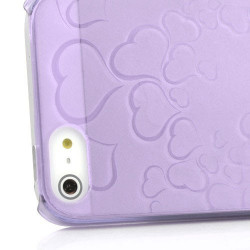 Coque HEART mauve pour iPhone 5