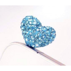 Cache Jack coeur bleu pour telephones et Mp3