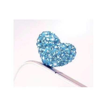 Cache Jack coeur bleu pour telephones et Mp3