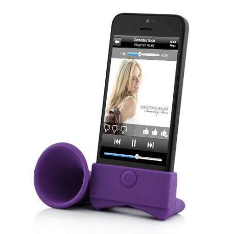 Support amplificateur mauve pour Iphone 4 et 5