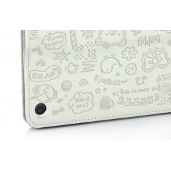 Etui cuir CUTE blanche pour IPAD mini