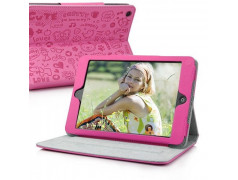 Etui cuir CUTE rose pour IPAD mini