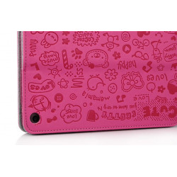 Etui cuir CUTE rose pour IPAD mini