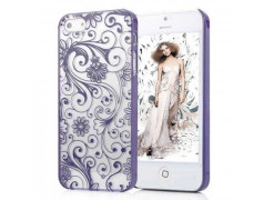 Coque CRYSTAL FLOWER mauve pour iPhone 5