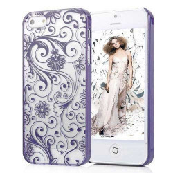 Coque CRYSTAL FLOWER mauve pour iPhone 5