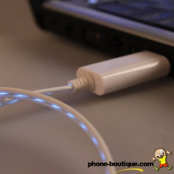 Câble USB LUMINEUX pour Iphone, Ipad et Ipod .