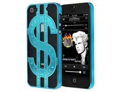 Coque DOLLAR DESIGN bleue  pour iPhone 5