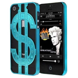 Coque DOLLAR DESIGN bleue  pour iPhone 5