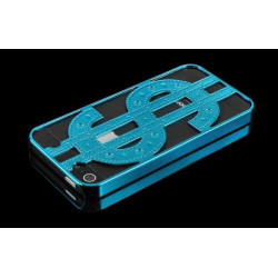 Coque DOLLAR DESIGN bleue  pour iPhone 5