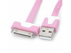 Câble USB LUXE rose et blanc pour Iphone, Ipad et Ipod .