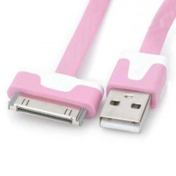 Câble USB LUXE rose et blanc pour Iphone, Ipad et Ipod .