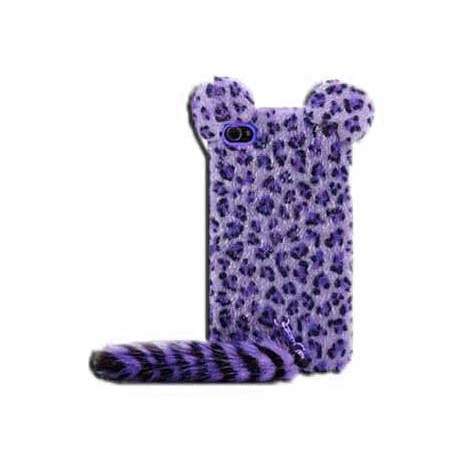 Coque PELUCHE mauve pour iPhone 5