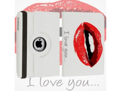 Etui cuir 360 I LOVE YOU 2 pour iPad 2, 3 et 4