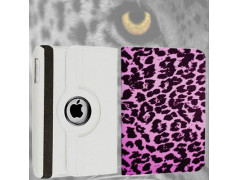 Etui cuir 360 LEOPARD mauve pour iPad 2, 3 et 4