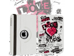 Etui cuir 360 LOVE ROCK pour iPad 2, 3 et 4