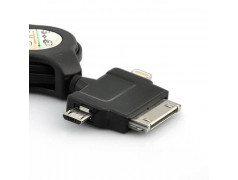 Cable USB rétractable pour iPhone, iPod, iPad, Samung, Htc