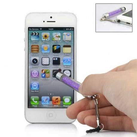  MINI Stylet DIAMOND mauve pour telephones et MP3 tactiles .