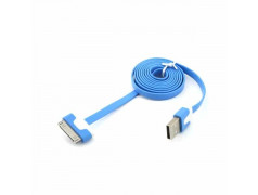 Câble USB LUXE bleu et blanc pour Iphone, Ipad et Ipod .