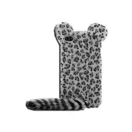 Coque PELUCHE grise pour iPhone 5