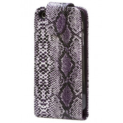 Etui cuir SERPENT mauve pour Iphone 5