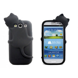 Coque CHAT 3D noire pour SAMSUNG GALAXY S3