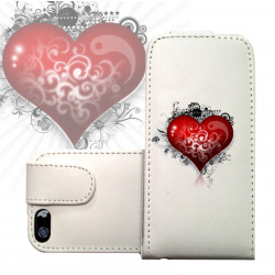 Etui cuir COEUR pour iPhone 5