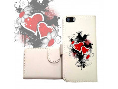 Etui cuir portefeuille COEUR 2 pour iPhone 5