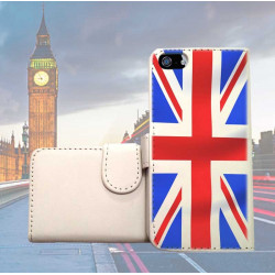 Etui cuir portefeuille UK pour iPhone 5