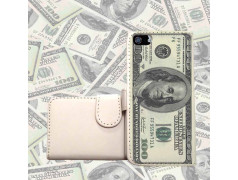 Etui cuir portefeuille DOLLAR pour iPhone 5