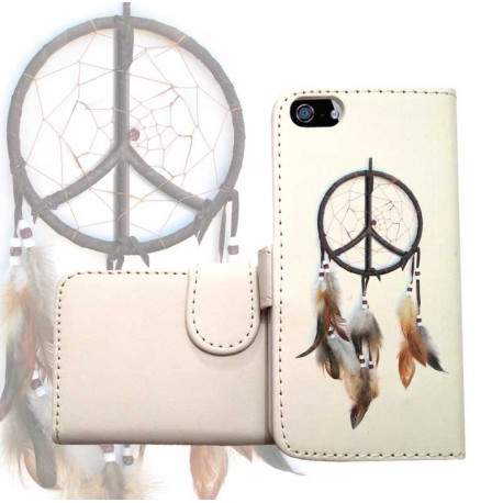 Etui cuir portefeuille DREAMCATCHER pour iPhone 5