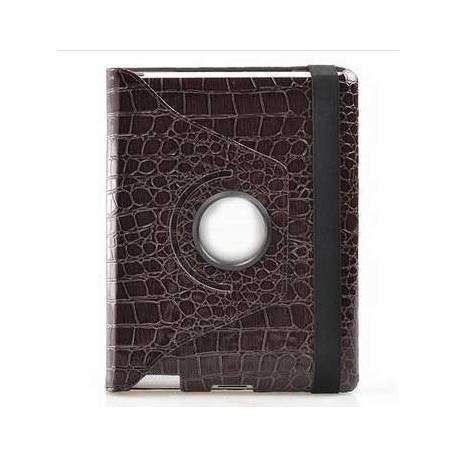 Etui CROCO en cuir 360 marron pour IPAD mini