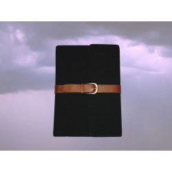 Etui cuir noir en DAIM pour IPAD mini