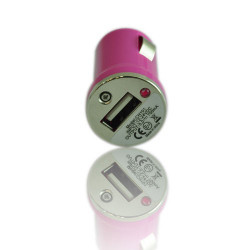 MINI Chargeur rose 12 volts allume cigare pour Iphone, Ipad, Ipod 