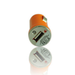 MINI Chargeur orange 12 volts allume cigare pour Iphone, Ipad, Ipod 