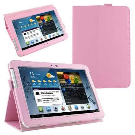 Etui cuir rose pour SAMSUNG GALAXY TAB 2 