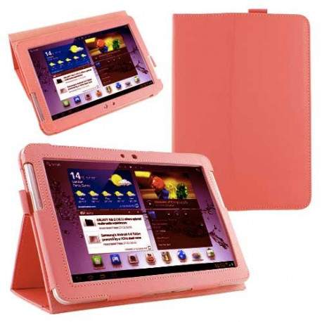 Etui cuir rouge pour SAMSUNG GALAXY TAB 2 