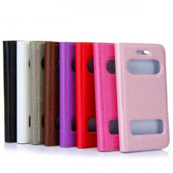 Etui cuir FENETRE rose pour iPhone 5