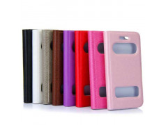 Etui cuir FENETRE rose pour iPhone 5