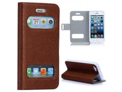 Etui cuir FENETRE marron pour iPhone 5